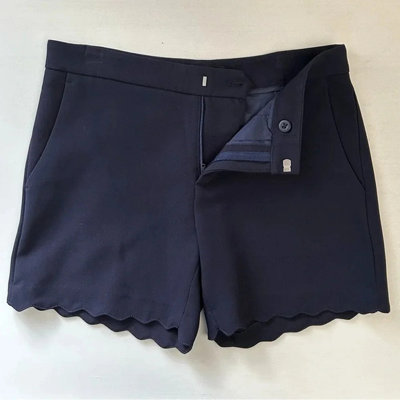 Banana Republic Shorts Scalloped Hem Navy Blue Size 0 - Picture 9 of 16